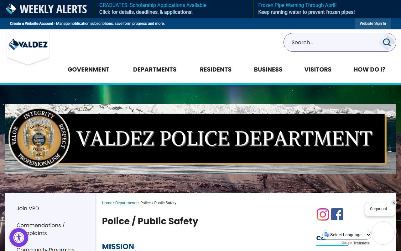 Valdez jail mugshots Valdez Police Department page