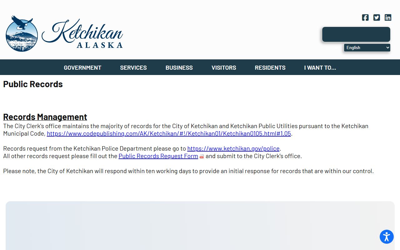 Ketchikan jail mugshots public records request page